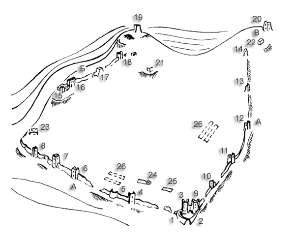 План Судакской крепости.