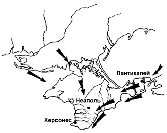 Схема готских походов. III в н. э.